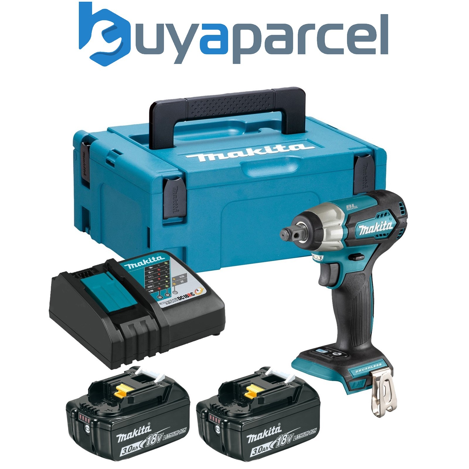 Makita DTW181RFJ 18v LXT 1/2" Impact Wrench Brushless Cordless Compact 2 x 3.0ah