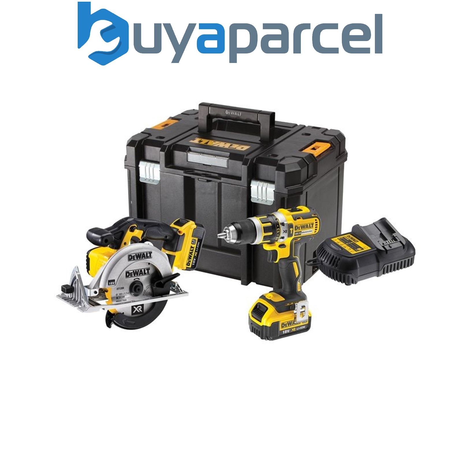 Dewalt DCK205M2T Twin Pack 18v DCD795 Drill Driver + DCS391 Circular Saw + Kit