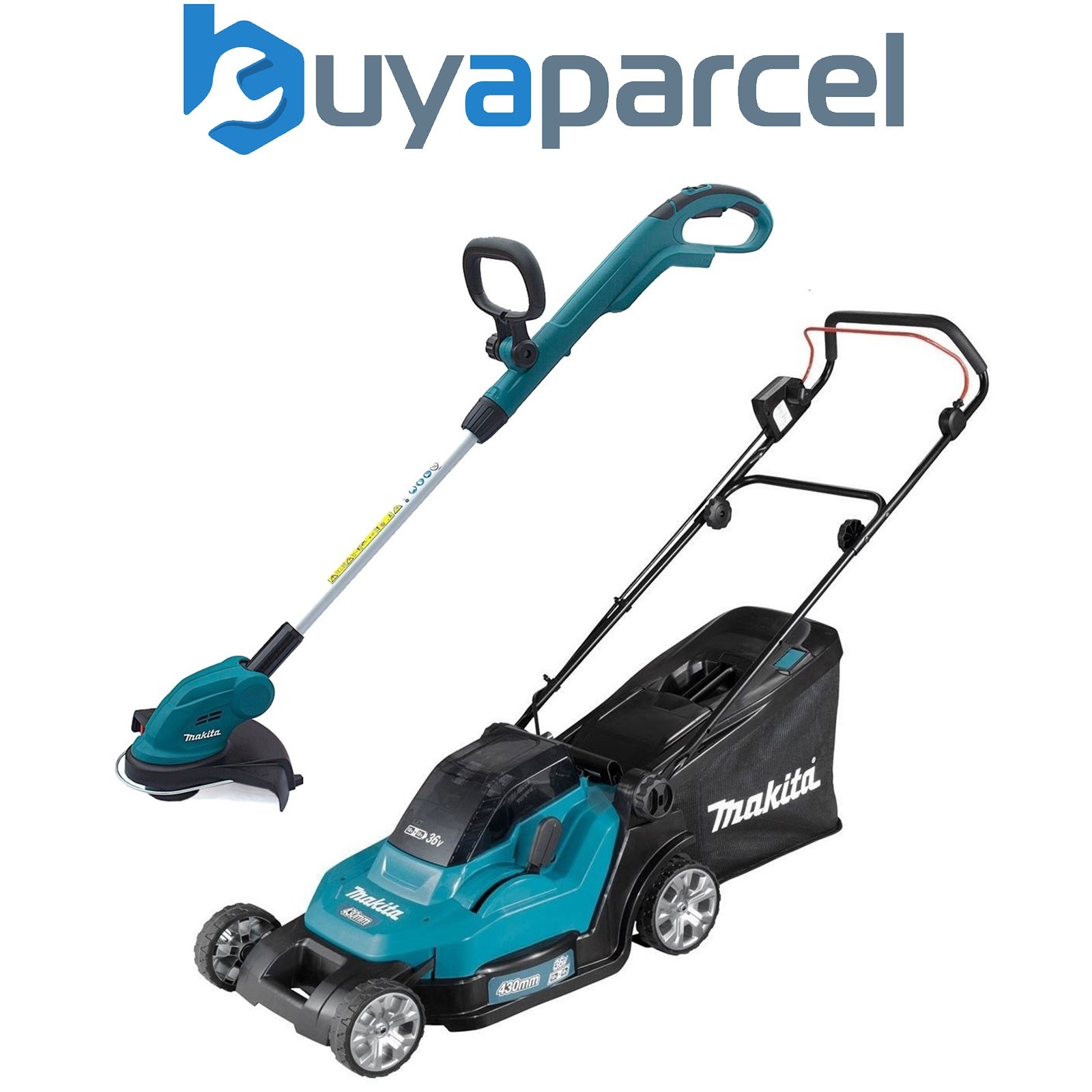 Makita DLM432Z Twin 18v 36v LXT Cordless 43cm Lawn Mower + DUR181 Grass Strimmer