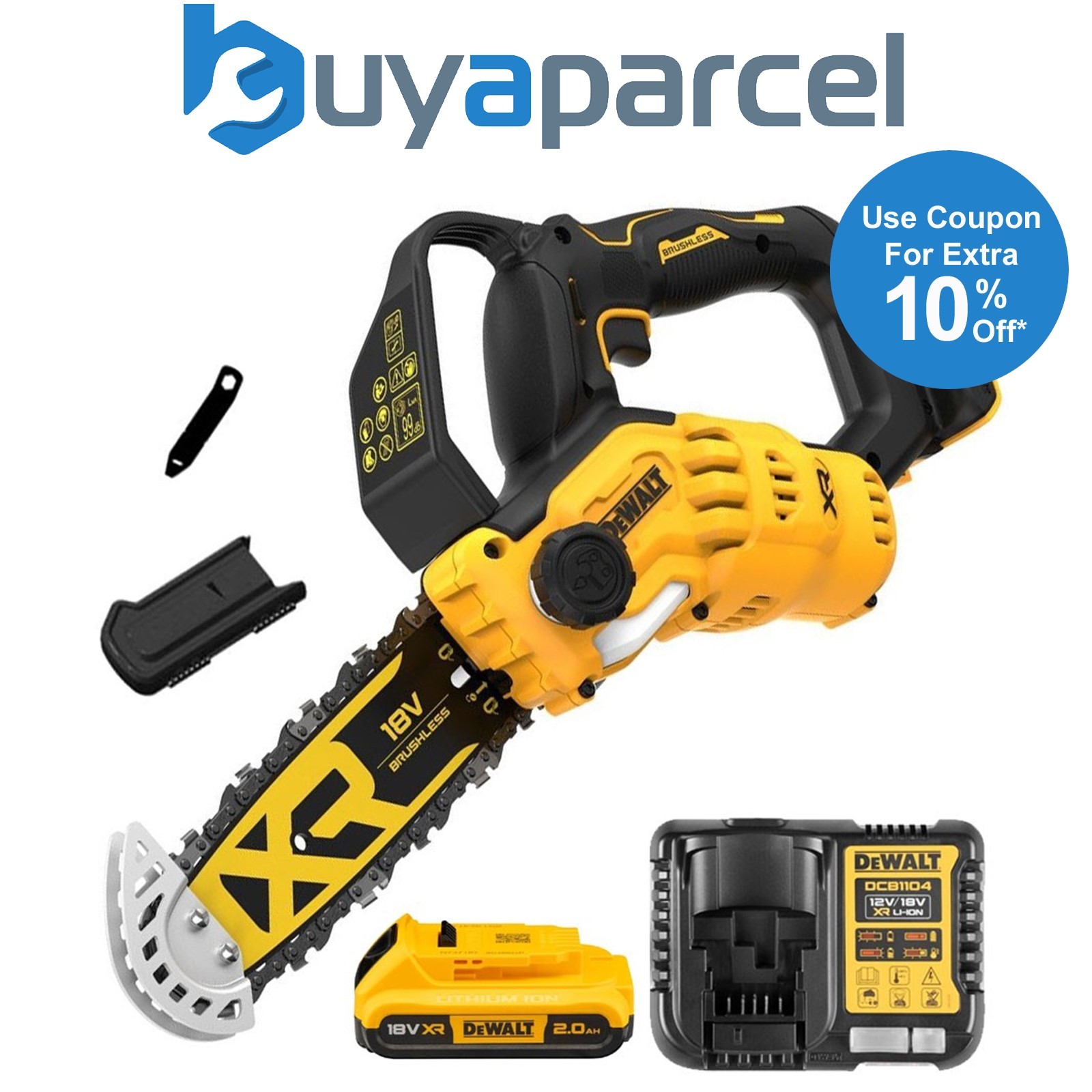 Dewalt DCMPS520D1 18v 20cm Cordless Brushless Pruning Saw 1 Handed Chainsaw