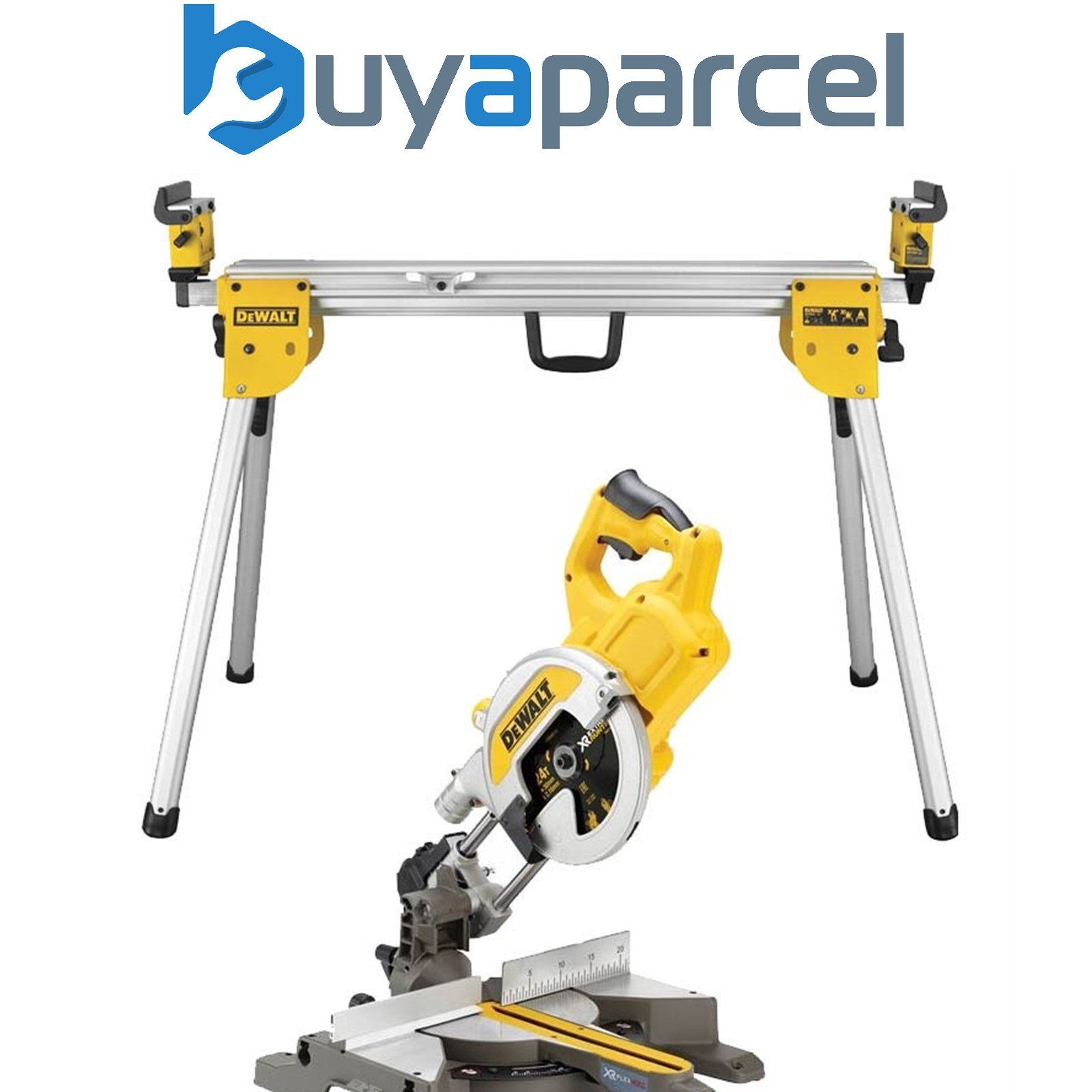 Dewalt DCS777N XR 54v Flexvolt Cordless 216mm Mitre Saw Bare & DE7033 Leg Stand