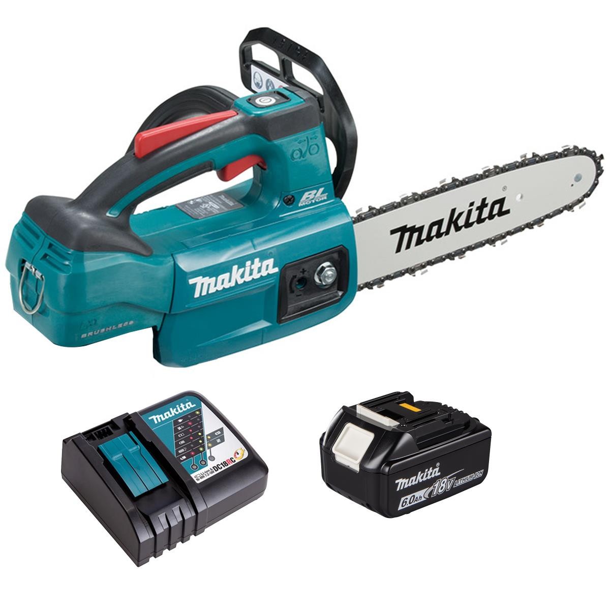 Makita DUC254Z 18V LXT Brushless Chainsaw with 1 x 6.0Ah Battery & Charger