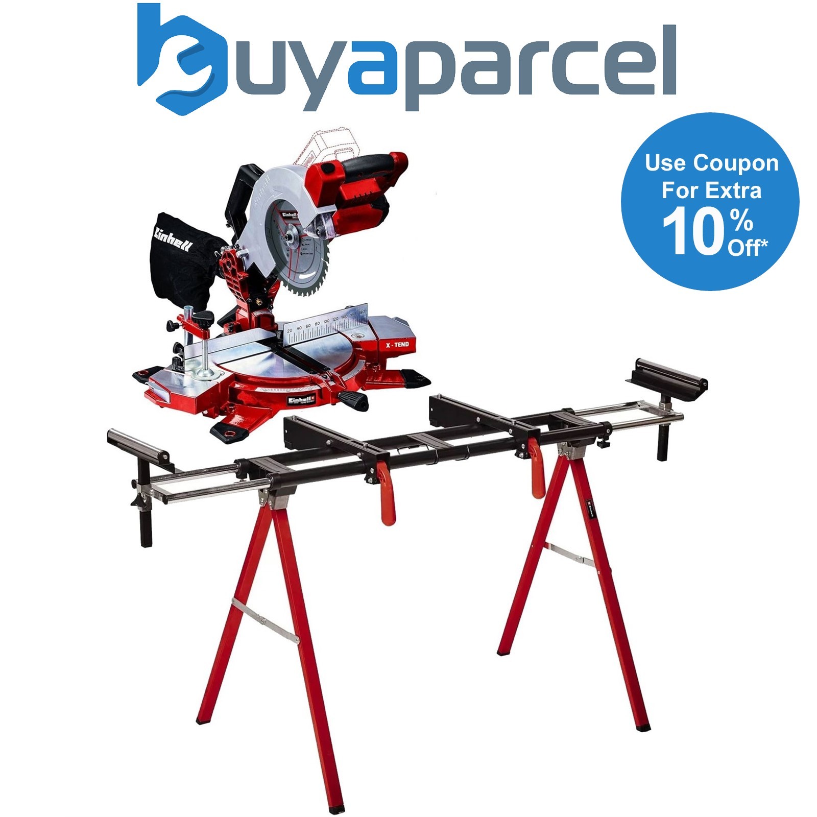 Einhell TE-MS 18/210 LI Cordless 18V Mitre Saw 210mm Power X-Change + Leg Stand