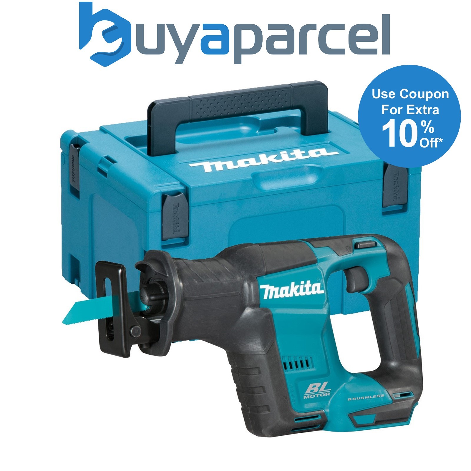 Makita DJR188Z 18v LXT Brushless Compact Reciprocating Saw Bare +Makpac DJR188ZJ