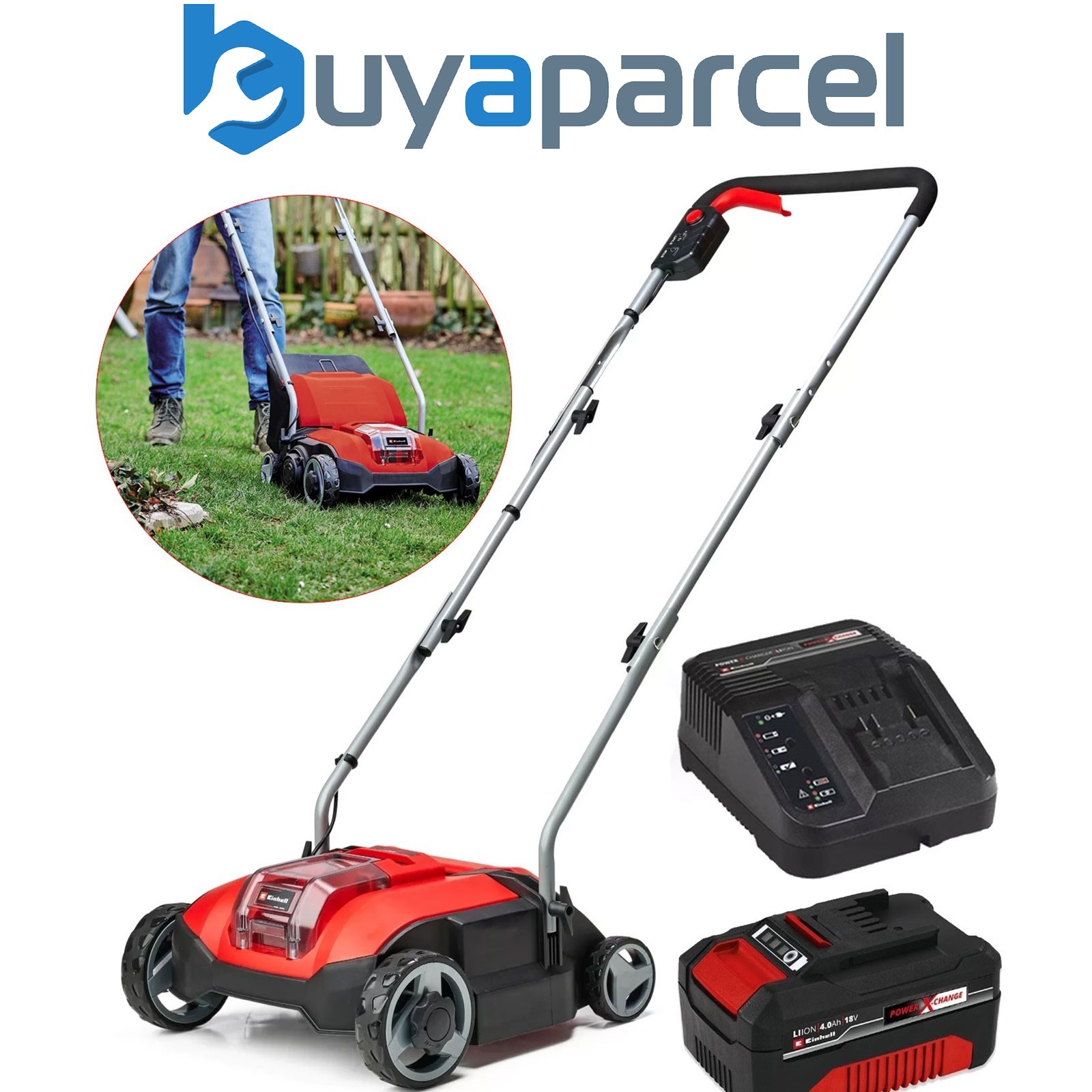 Einhell 18V Cordless Lawn Scarifier Aerator Brushless 28cm GC-SC 18/28 Li +4.0ah