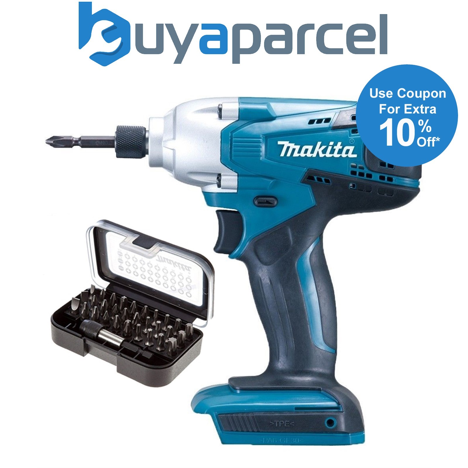 Makita TD127D 18v Lithium Ion G-Series Cordless Impact Driver + 30pc Drill Set