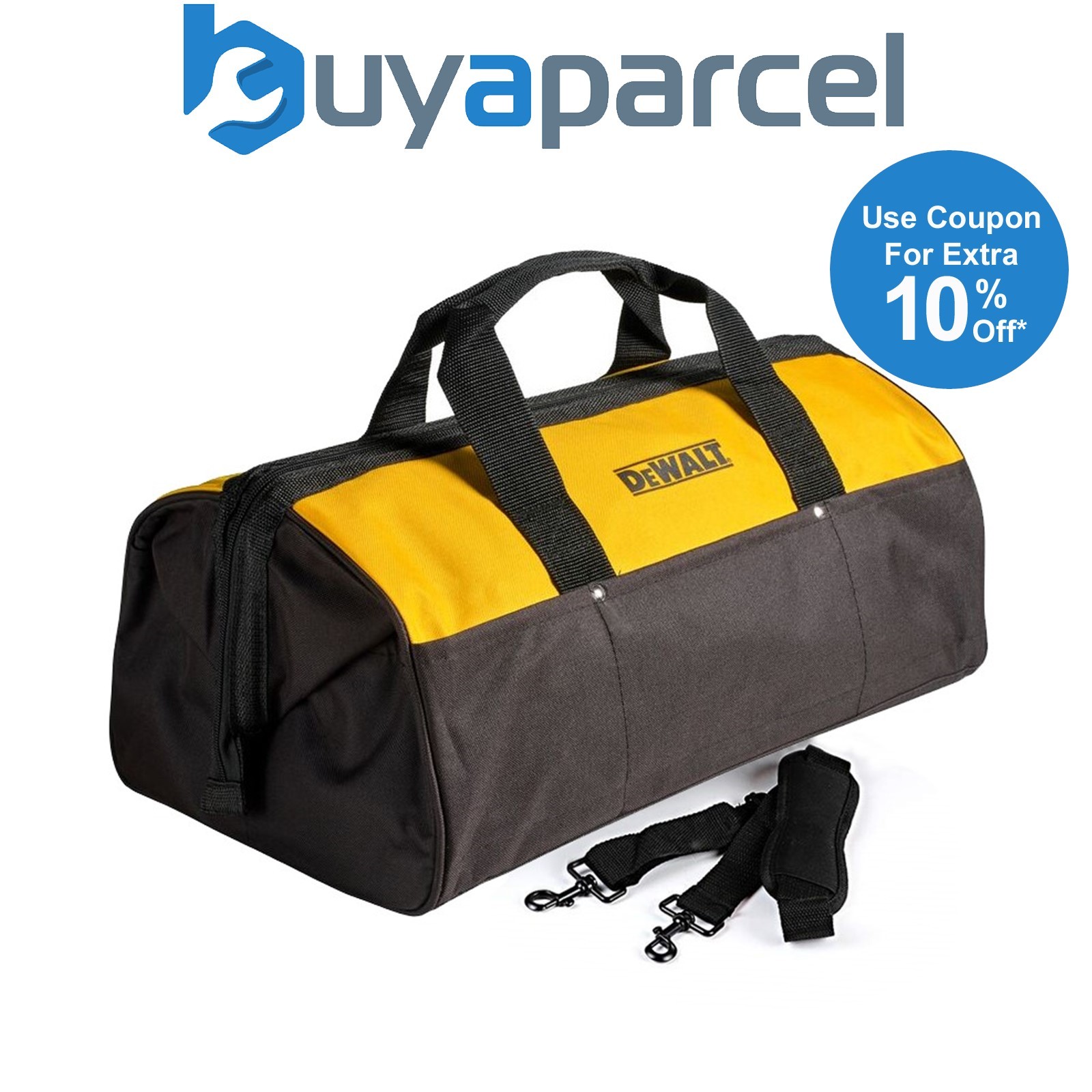 Dewalt 45cm 18" Hard Bottom Heavy Duty Tough Toolbag Duffel Tool Bag + Strap