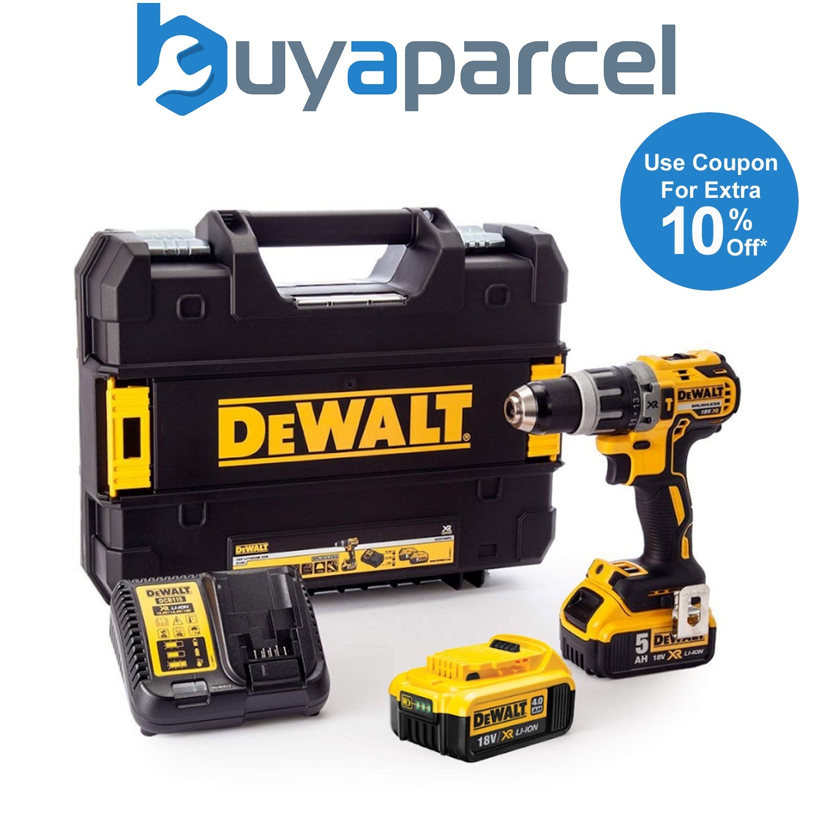 Dewalt DCD796 18v Brushless Combi Hammer Drill x1 4ah x1 5ah Battery XMS18CD18V