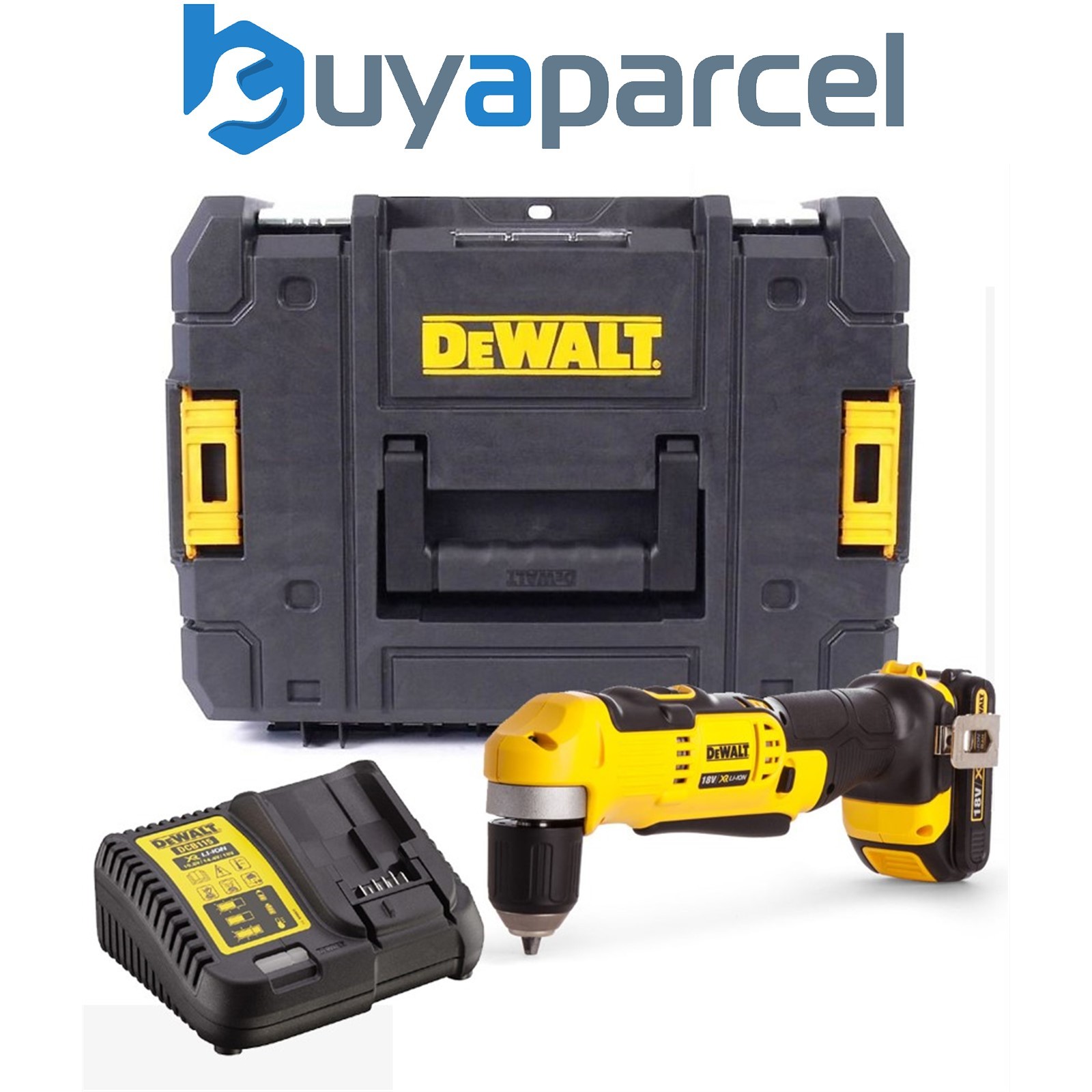 Dewalt DCD740C1 18v XR 2 Speed Right Angle Drill Lithium -1 Battery Charger Case