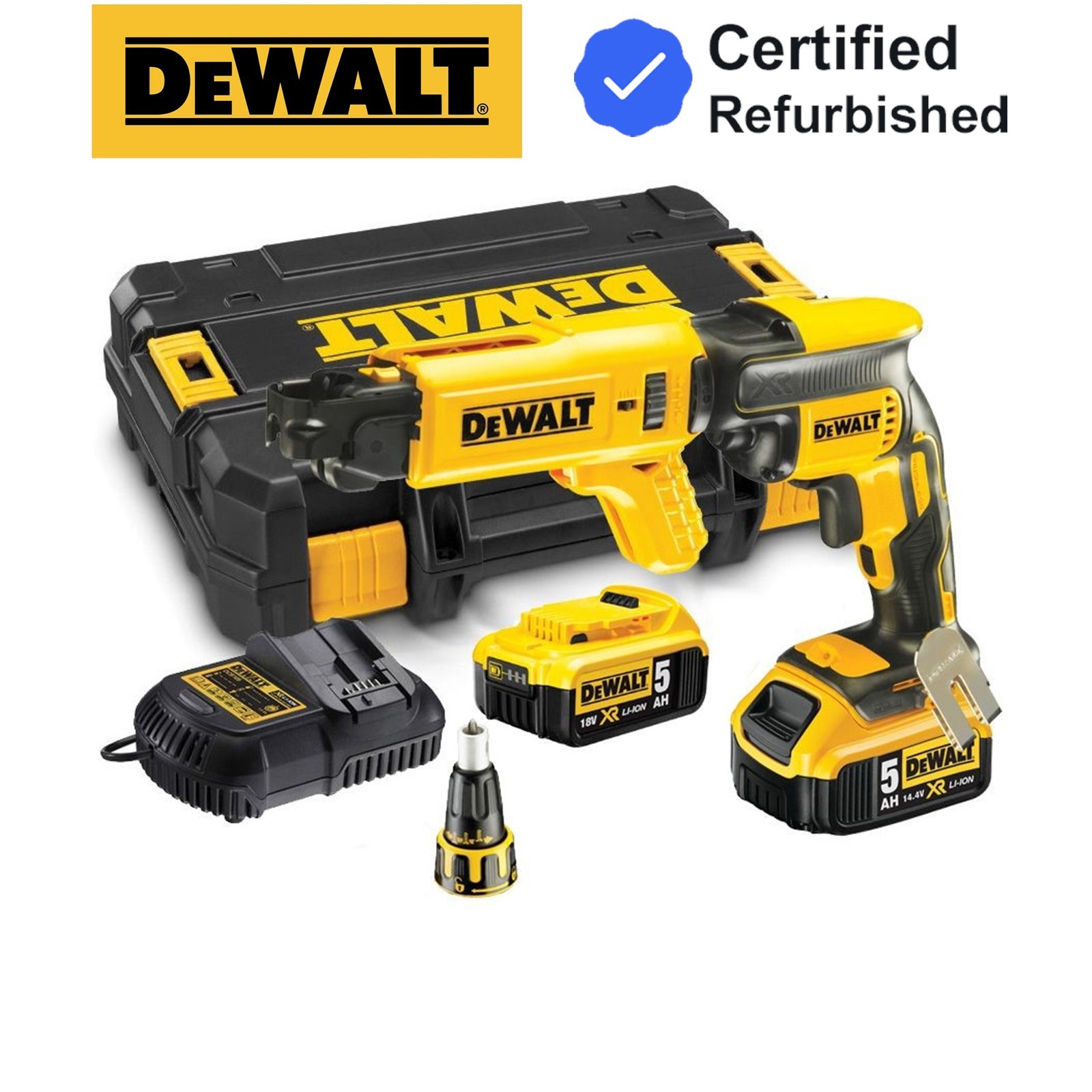 Dewalt DCF620P2K 18v XR Li-Ion Brushless Collated Drywall Screwgun Autofeed 5ah